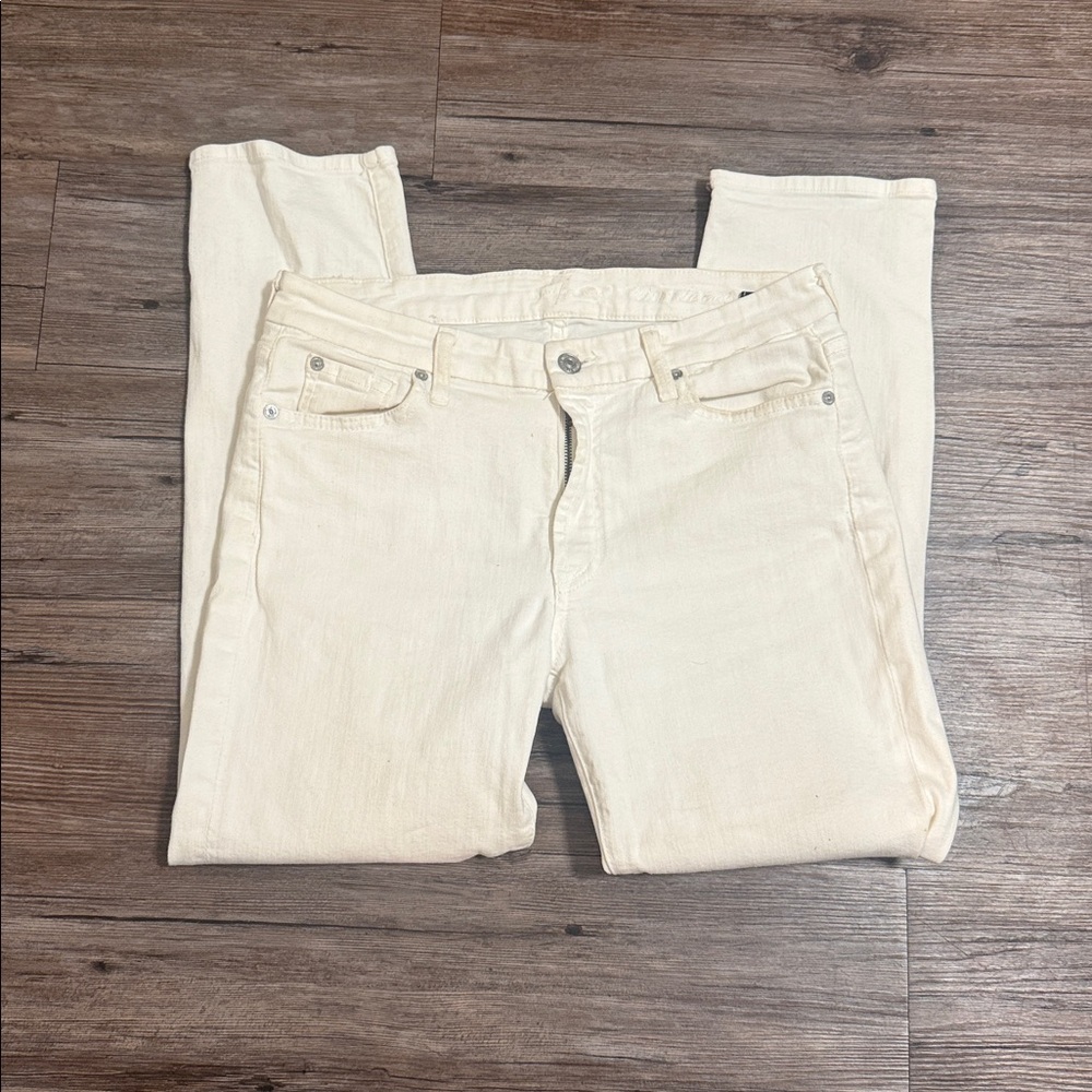 7 For all mankind White Denim Jeans